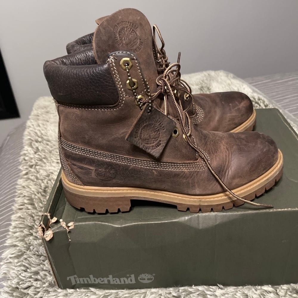 Men’s timberland 6 inch boot brown leather size 7